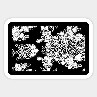 Paisley BALI BATIK Monochrome flowers Sticker